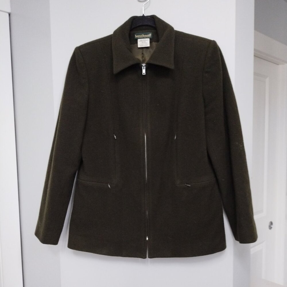 Vintage Dark Green harve benard wool/cashmere blend pea coat